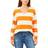 Vince Camuto Cozy V-Neck Striped Sweater - Orange