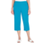 Alfred Dunner Petite Women's Cargo Pocket Capri - Peacock