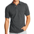 Hanes CottonBlend EcoSmart Jersey Polo with Pocket 2-Pack - Charcoal Heather