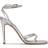 Nine West Mona Ankle Strap - Silver Shimmer Suede