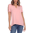 White Mark Keyhole Neck Cutout Short Sleeve Top - Pink