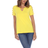 White Mark Keyhole Neck Cutout Short Sleeve Top - Yellow