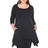 White Mark Makayla Tunic Top Plus Size - Black