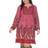 White Shark Embroidered Sweater Dress Plus Size - Brick Red