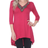 White Mark Women's Tonya Tunic Top - Brick Red