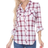 White Mark Oakley Stretchy Plaid Top - Red/White