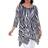 White Mark Women's Cold-Shoulder Shark-Bite Tunic Plus Size - Blue/White Stripe