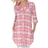 White Mark Plaid Tunic Top - Pink/Beige