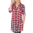 White Mark Plaid Tunic Top - Red/Blue