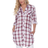 White Mark Plaid Tunic Top - Red/White