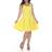 White Mark Women's Pleated Fit & Flare Dress Plus Size - Yellow