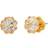 Kate Spade Something Sparkly Spade Flower Stud Earrings - Gold/Transparent