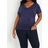 Motherhood Plus Size V-Neck Side Ruched Maternity Tee Navy Spacedye (91062-46)