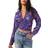 Free People I Got You Floral-Print Smocked Cropped Top - Royal Combo