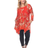 White Mark Paisley Scoop Neck Tunic Top Plus size - Red