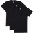 2(X)IST Essential Cotton Slim Fit Deep V Neck T-shirt 3-pack - Black
