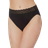 Vanity Fair Flattering Lace Cotton Stretch Hi-Cut Brief - Midnight Black