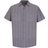 Red Kap Short Sleeve Industrial Stripe Work Shirt - Charcoal/Red/White Stripe