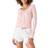 Lucky Brand Lace Up Long Sleeve Top - Silver Pink