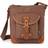 TSD Brand Dolphin Canvas Crossbody Bag - Coffee