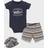 Hudson Baby Bodysuit Shorts & Shoes 3-Piece Set - Shark ( 10155466)