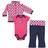 Yoga Sprout Track Jacket Bodysuit & Pant 3-Piece Set - Pink Bird (10190167)