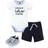 Hudson Baby Bodysuit Shorts & Shoe 3-Piece Set - Whale Hello ( 10153399)