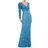 Mac Duggal Sequin Faux Wrap Gown - French Blue