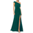 Mac Duggal Ruched One-Shoulder Trumpet Gown - Emerald