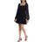 1.State Smock Bodice Ruffle Hem Long Sleeve Minidress - Rich Black