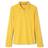 French Toast Girl's Long Sleeve Interlock Knit Polo with Picot Collar - Gold