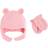 Luvable Friends Baby Fleece Bear Hat and Mitten Set 2-pack - Light Pink (10130981)