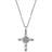 Symbols of Faith Cross Pendant Necklace - Silver/Transparent