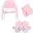 Hudson Baby Trapper Hat, Mitten and Bootie Set - Pink Gray Elephant (10159401)