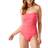 Tommy Bahama Pearl Shirred Bandeau One Piece Swimsuit - Coral Coast