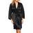 iCollection Women's Marina Lux 3/4 Sleeve Satin Robe - Black