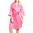 iCollection Women's Marina Lux 3/4 Sleeve Satin Robe - Fuchsia