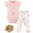 Little Treasures Bodysuit, Pant and Shoes, 3-pack - Feathers (10171096)