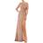 Mac Duggal Sequined Drop Shoulder Faux Wrap Gown - Copper