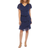 SL Fashions Short Sleeve Tiered Party Dress - Navy