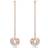 Swarovski Generation Drop Long Earrings - Rose Gold/Transparent