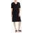 Eileen Fisher V Neck Elbow Sleeve Dress - Black