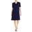 Eileen Fisher V Neck Elbow Sleeve Dress - Midnight