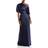 Amsale Draped Bodice Gown - Navy
