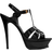 Saint Laurent Tribute T-Strap Sandal W - Black Patent