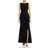 Eliza J Sleeveless Cascading-Ruffle Gown - Black