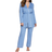 Cosabella Bella Curvy 3 Piece Set with Robe - Blue Diamond/Moon Ivory