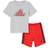 Adidas Infants Cotton Graphic Tee & Shorts Set - Grey (FZ9657)