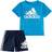 Adidas Infants Cotton Graphic Tee & Shorts Set - Blue Rush