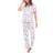 White Mark Short Sleeve Pants Tropical 2-Piece Pajama Set - Mint/Pink